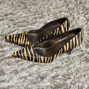 Previously loved animal striped heels